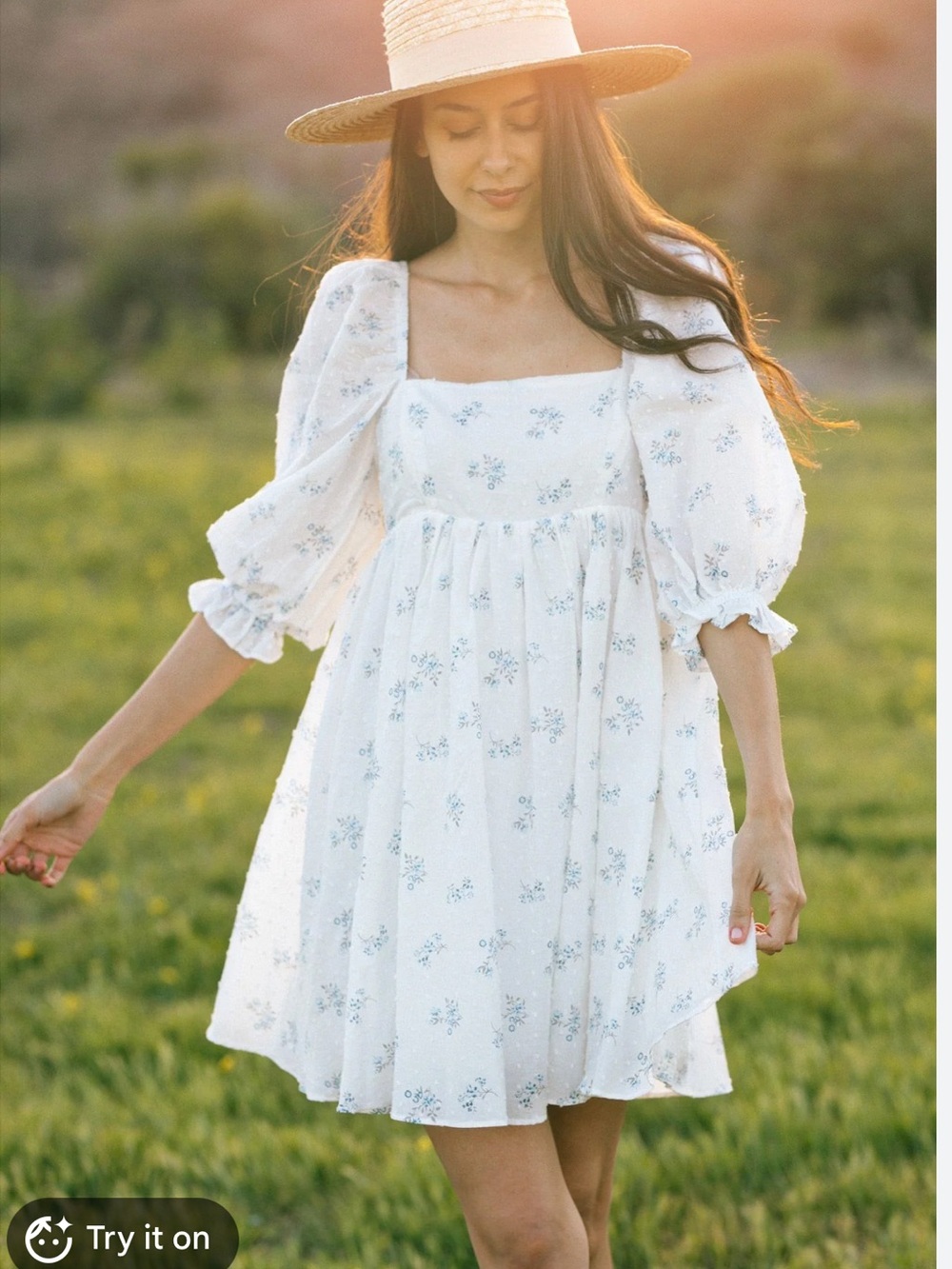 Storia Mimi Floral Puff Sleeve Mini Dress